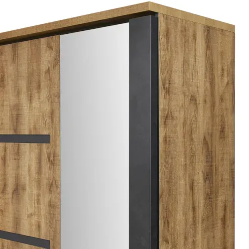 Armoire 2 Portes Coulissantes 217cm Effet Bois - Candas