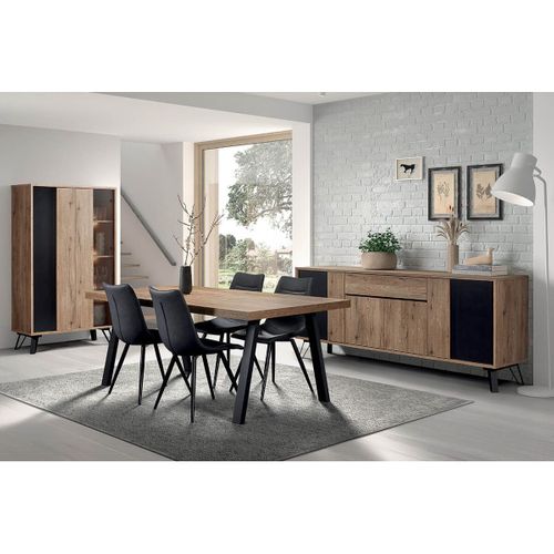 Carson - Ensemble Séjour Complet Avec Table 200cm Piètement Métal A