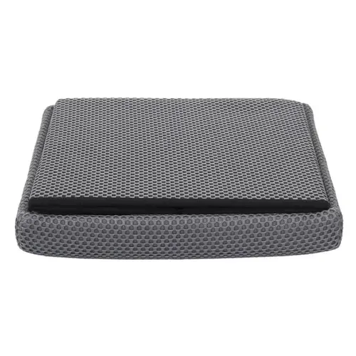 Pouf Coffre Carré Pliable En Tissu Texturé Maille 3d Gris - Electron
