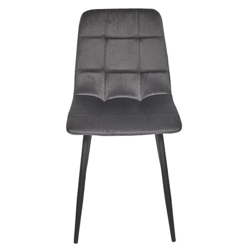 Lot De 2 Chaises Matelassées En Tissu Toucher Doux Gris - Matelia