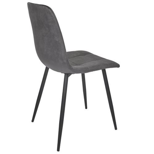 Lot De 2 Chaises Matelassées En Tissu Toucher Doux Gris - Matelia