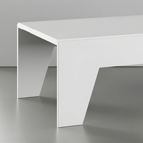 Table Basse Laqué Blanche Pieds Biseautés Design - Carat