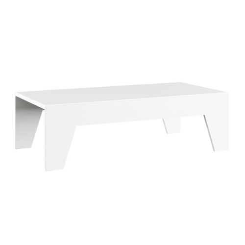 Table Basse Laqué Blanche Pieds Biseautés Design - Carat