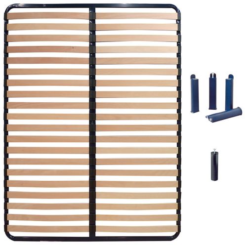 Pack Sommier 2x20 Lattes 120x190cm + Pieds Bleus + Pied Central - Altolattes