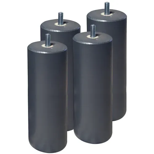 Jeu De 4 Pieds 20 Cm Gris Anthracite Pour Sommier Tapissier - Elea
