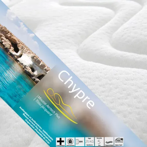 Matelas Mousse 90x200cm Epaisseur 16cm - Chypre