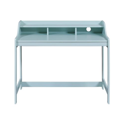 Glasca - Bureau En Pin Vert D'eau Avec Compartiments