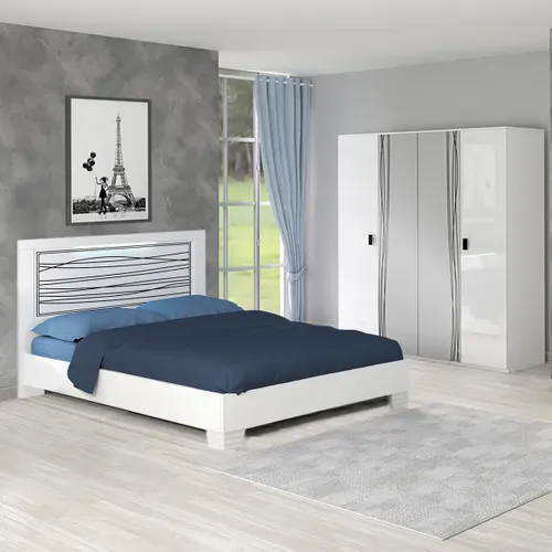 Pack Lit 160x200cm Sérigraphié Avec LEDs + Armoire - Cadiry