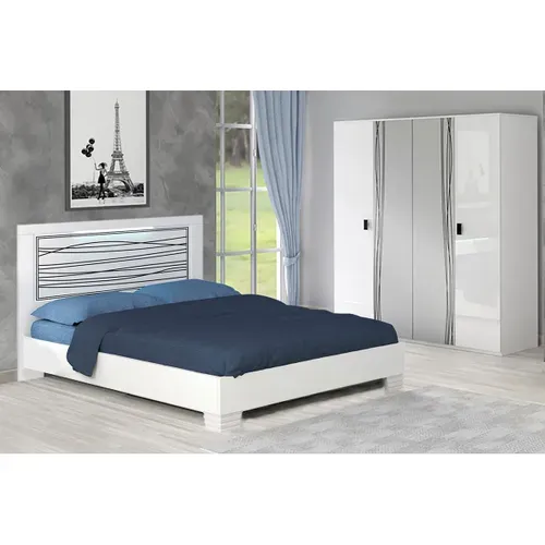 Pack Lit 160x200cm Sérigraphié Avec LEDs + Armoire - Cadiry