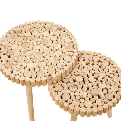 Duo De Tables Gigognes Plateau Rondins De Bois - Frej