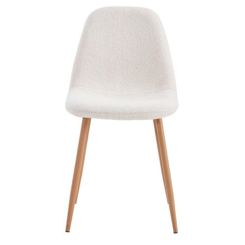 Lot De 2 Chaises Blanches Tissu Bouclettes - Fjard