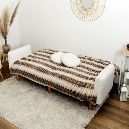 Canapé Convertible Bois D'eucalyptus Tissu Blanc - Flip