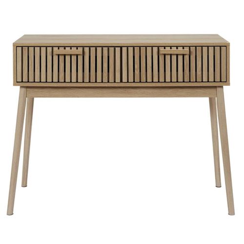 Console 2 Tiroirs Effet Bois Avec Tasseaux - Pajan