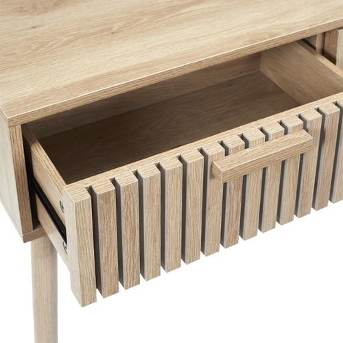 Console 2 Tiroirs Effet Bois Avec Tasseaux - Pajan