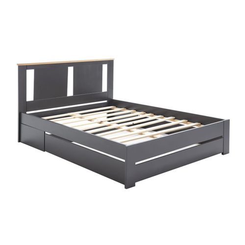 Tiroir De Rangement Pour Lit 140x190cm Coloris Anthracite - Emori