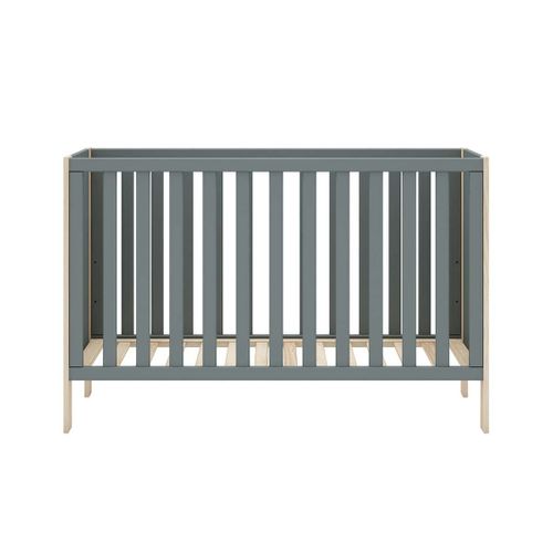 Lit Bébé 60x120cm Mdf Et Pin Coloris Gris Vert Et Naturel - Kaina