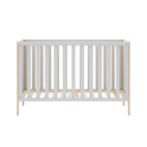 Lit Bébé 60x120cm Mdf Et Pin Coloris Blanc Et Naturel - Kaina