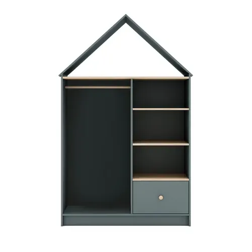 Dressing Cabane Enfant Mdf Et Pin Coloris Gris Vert Et Naturel - Kaina