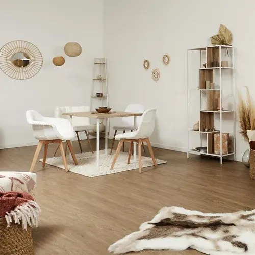 Lot De 2 Fauteuils Imitation Laine Motif Patchwork Blanc - Rohan