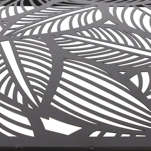 Console En Métal Noir Plateau Motifs Feuilles - Vania