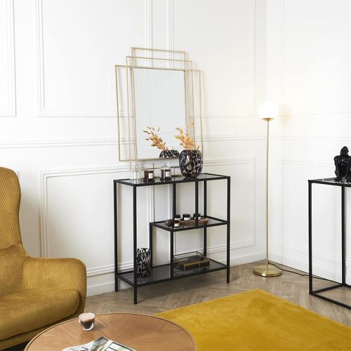 Etagère 3 Niveaux Verre Fumé Et Métal Blanc - Endis