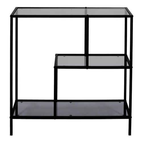 Etagère 3 Niveaux Verre Fumé Et Métal Blanc - Endis