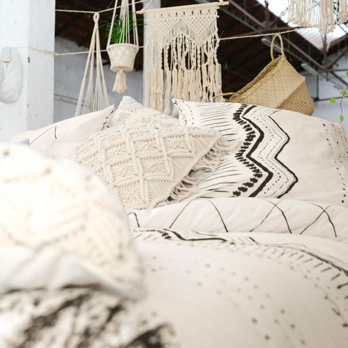 Belem - Parure De Lit Coton Motifs Ethniques Housse De Couette 140x200cm + Taie D'oreiller