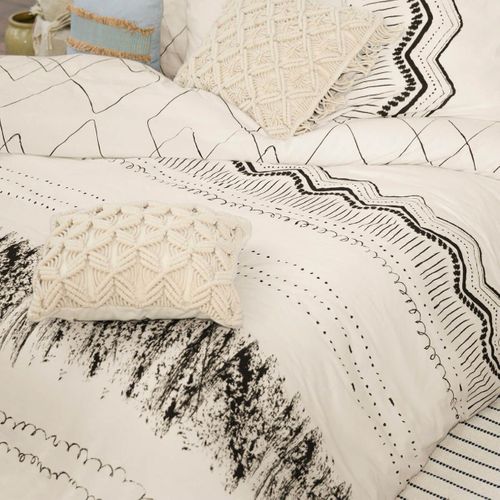 Belem - Parure De Lit Coton Motifs Ethniques Housse De Couette 140x200cm + Taie D'oreiller