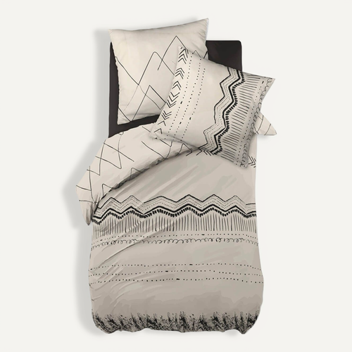 Belem - Parure De Lit Coton Motifs Ethniques Housse De Couette 140x200cm + Taie D'oreiller