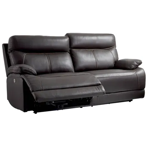 Canapé Relax Electrique 3 Places Cuir De Vachette Marron - Cordoue