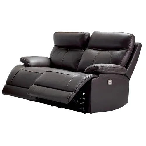 Canapé Relax Electrique 2 Places Cuir Marron - Cordoue