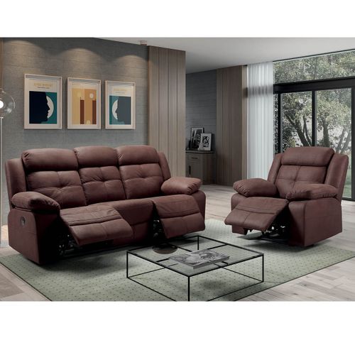 Canapé Relax Electrique 3 Places Chocolat - Fabares