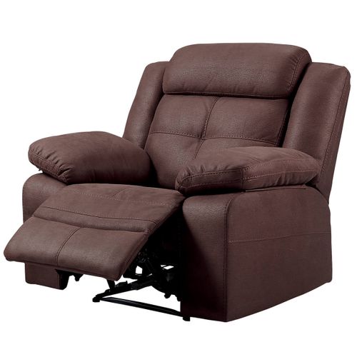 Fabares - Canapé 3 Places + Fauteuil Relax Electrique Chocolat