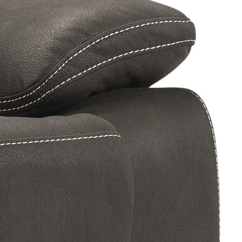 Canapé 3 Places + Fauteuil Relax Manuel Gris - Fabares