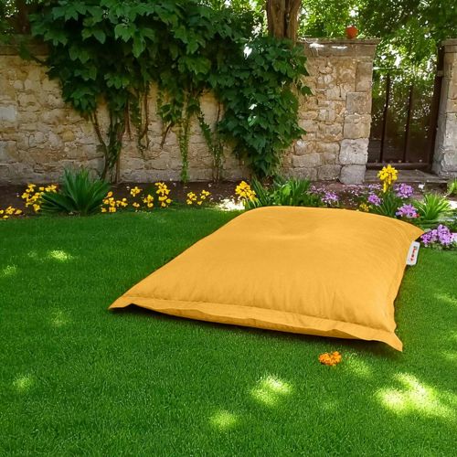 Pouf Coussin De Sol Extérieur Jaune - 100 Cm Arta