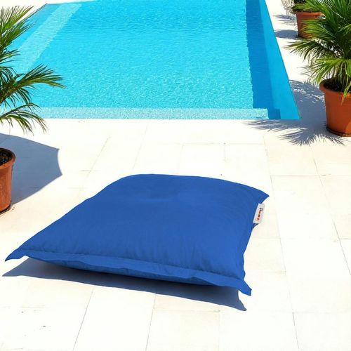 Pouf Coussin De Sol Extérieur Bleu - 100 Cm Arta