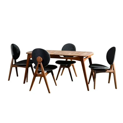 Ensemble Salle à Manger Vintage - 4 Chaises Grises Dili