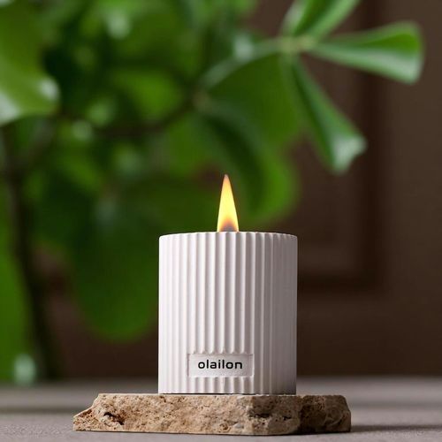 Bougie Parfumée Blanche – Vanille Et Rose, Mèche Crépitante