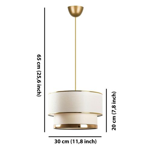 Suspension Moderne En Tissu - Crème Et Or Zurich