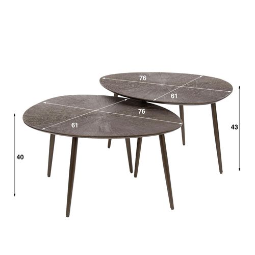 Table Gigogne Organique – Soleil Brun Bronze (lot De 2) Ralf