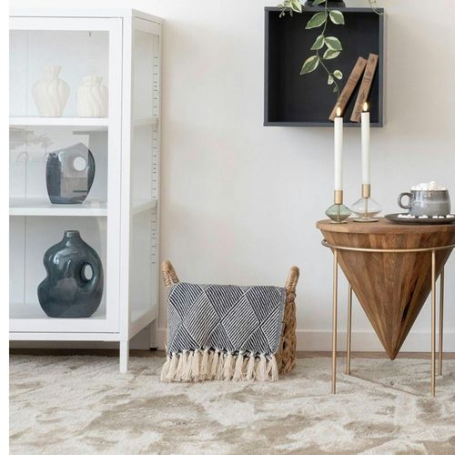 Jeté De Canapé Bleu Marine Motif Losanges - 130x180 Cm Fallon