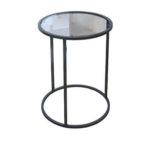 Bout De Canapé Rond En Verre Trempé - Style Design Tulum