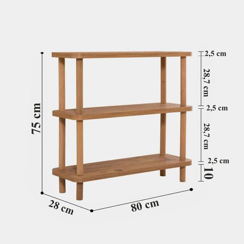 Table console  Effet Bois De Pin - 3 Niveaux Marfa