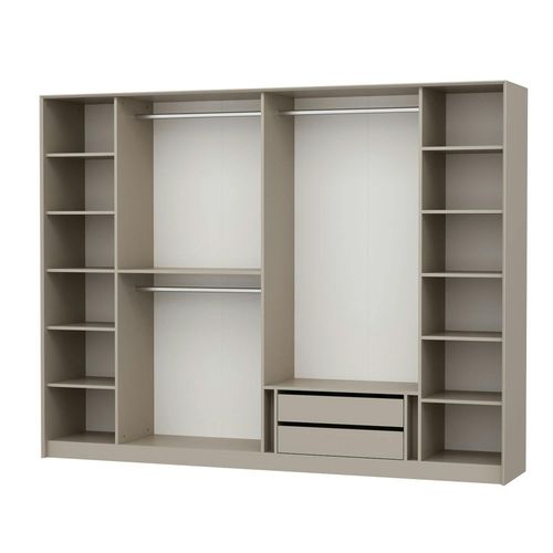 Armoire Dressing Blanc 4 Portes Verre H 210 Cm Byron
