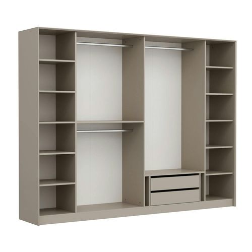 Armoire Dressing Blanc 4 Portes Verre H 210 Cm Byron