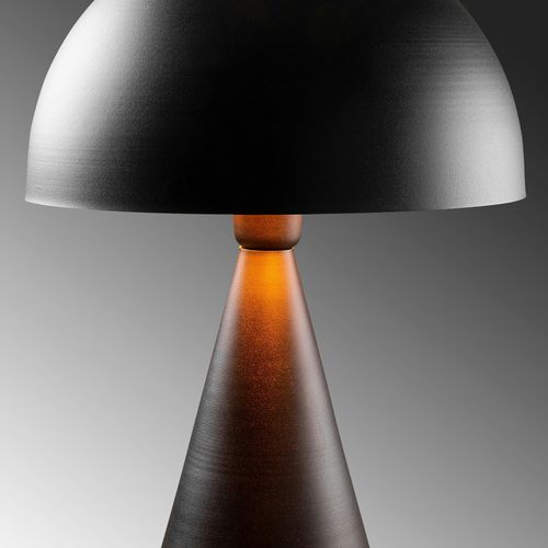 Lampe De Table Design Noire, Abat-jour Rond Vintage Sile