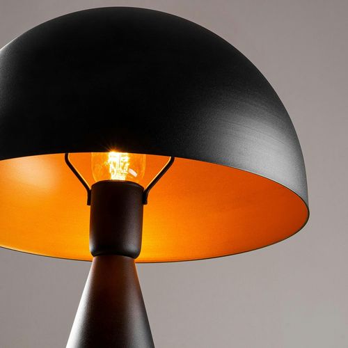 Lampe De Table Design Noire, Abat-jour Rond Vintage Sile