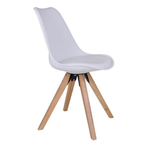 Chaise Blanche Scandinave Pieds Bois (lot De 2) Lota