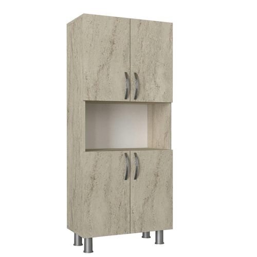 Meuble Salle De Bains Effet Travertin, 4 Portes 1 Niche Jena