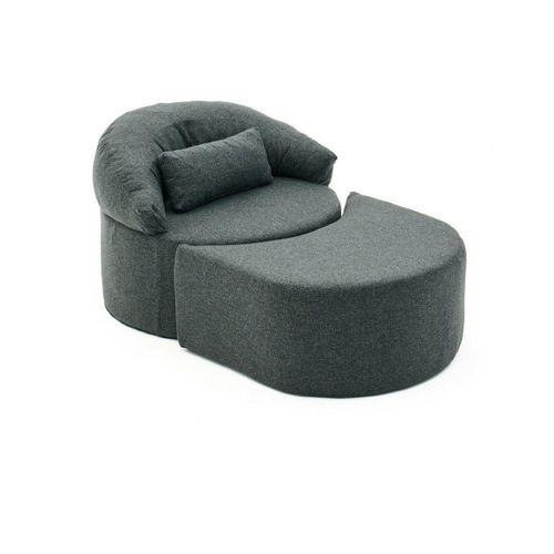Fauteuil Méridienne Anthracite, Pouf Demi-lune Patna